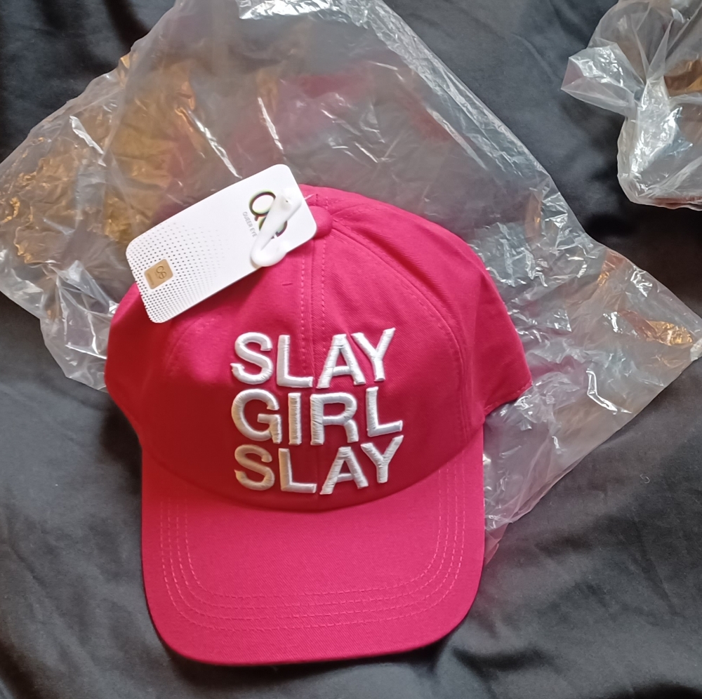 "SLAY GIRL SLAY" Pink Hat, Snap Back Closure - Queer Eye
